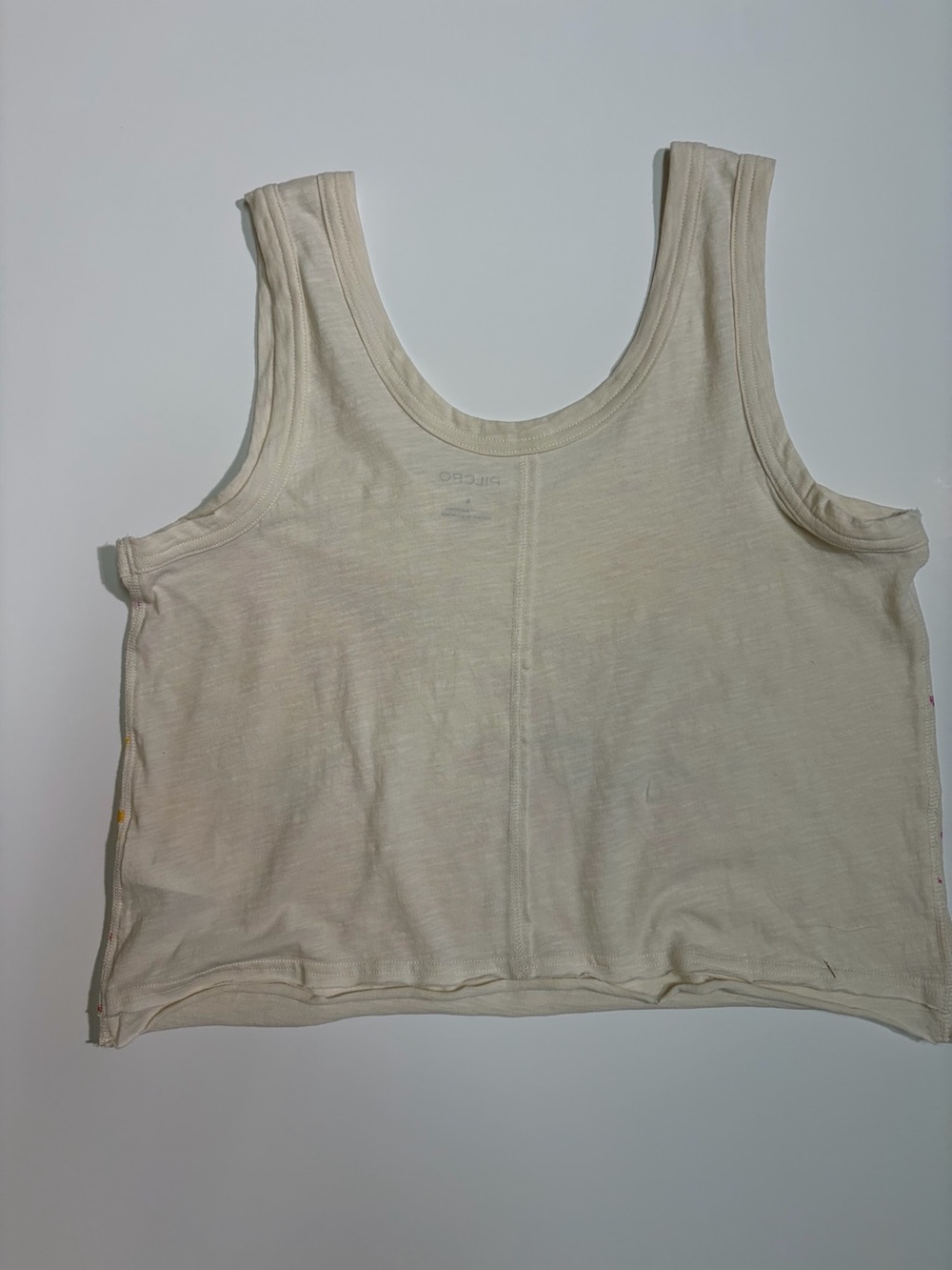 Anthropologie White Tank Top with Pink and Orange Floral Print - Picture 5 of 7